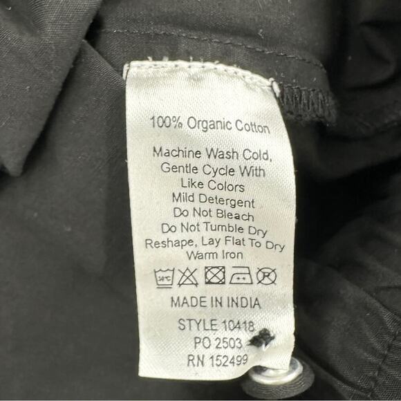 NEW Amour Vert Lisa Organic Cotton Poplin Top Sz S Black - Picture 4 of 6